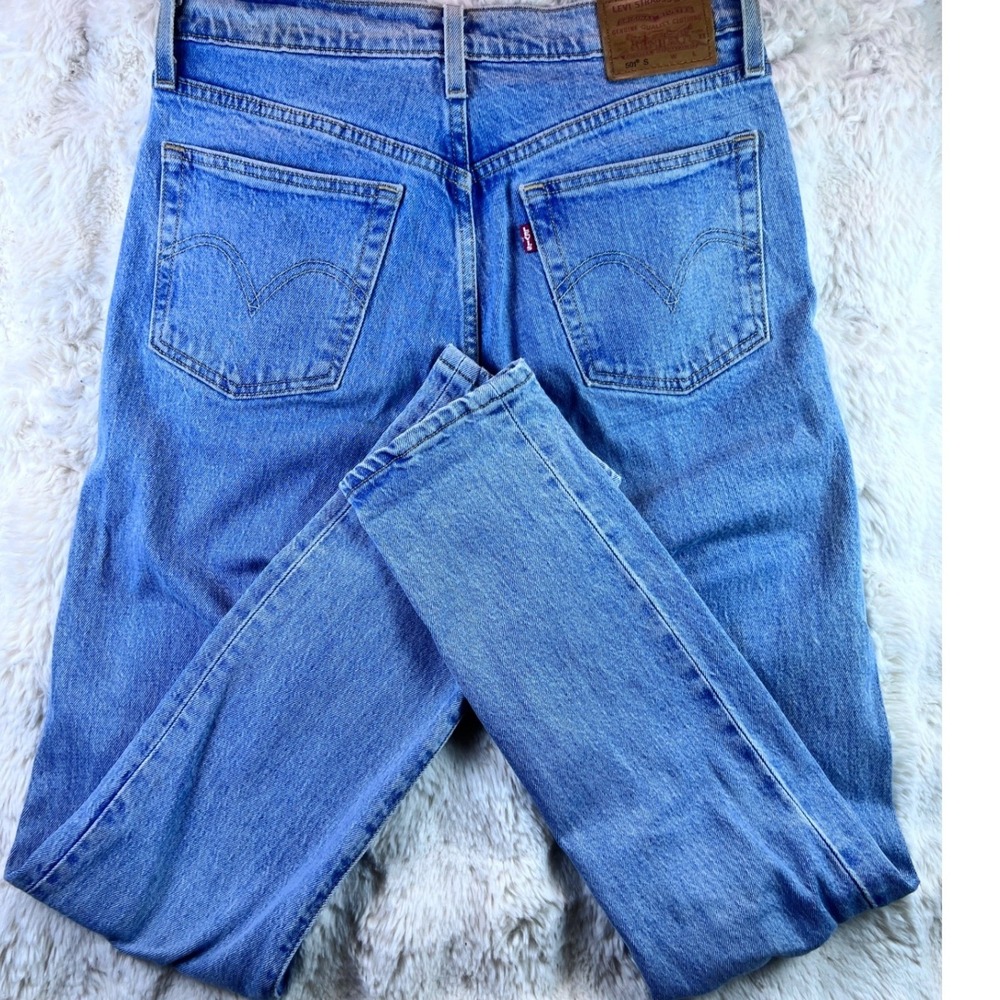 Levis Premium 501 S Skinny Jeans Womens Blue Denim High Rise Sz 28x30. A21